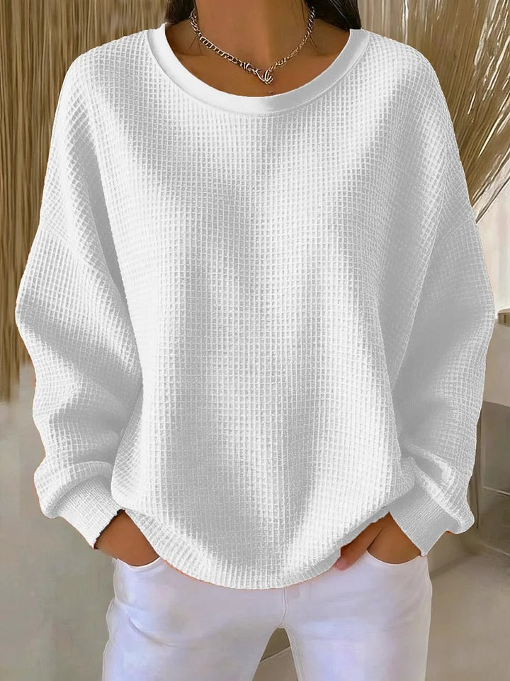 Claire | Pull Élégant Col Rond Maille