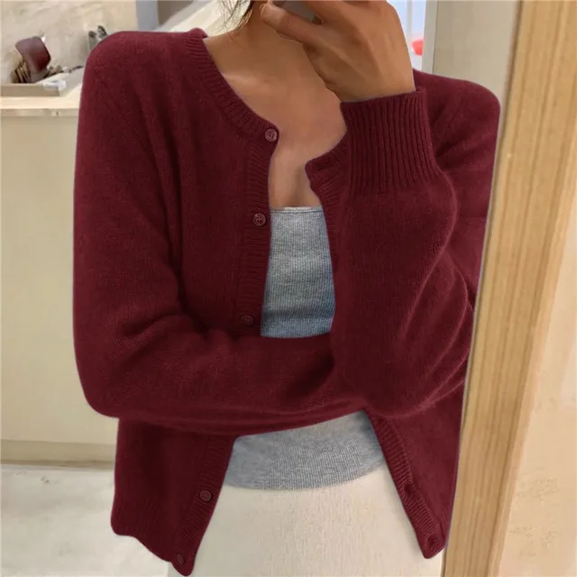 Céline - Gilet Élégant Col Rond Boutonné