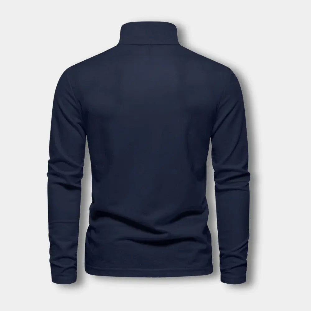 Laurent - Polo Homme Manches Longues Col Contrasté