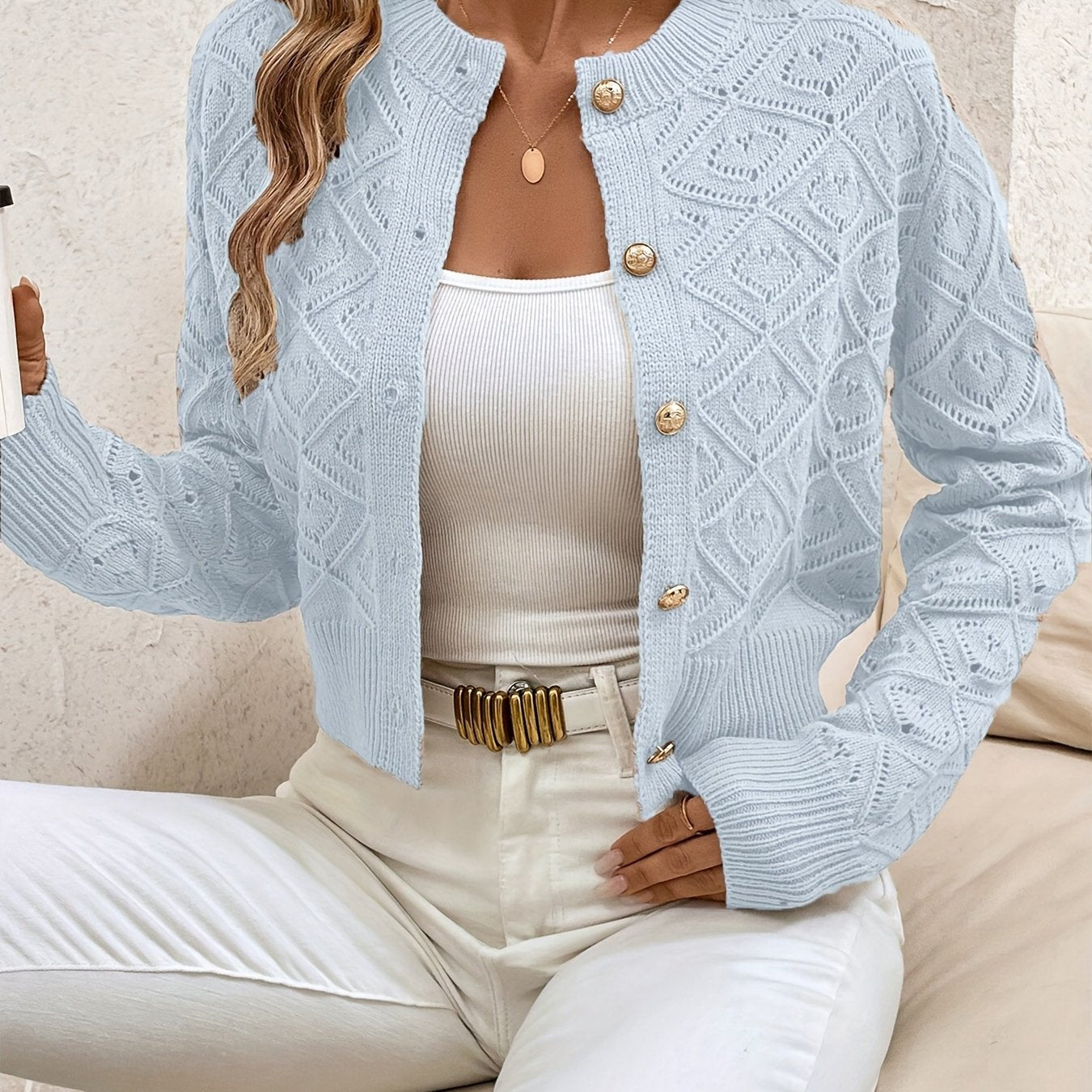 Isabelle - Cardigan Chic Ajouré Boutonné