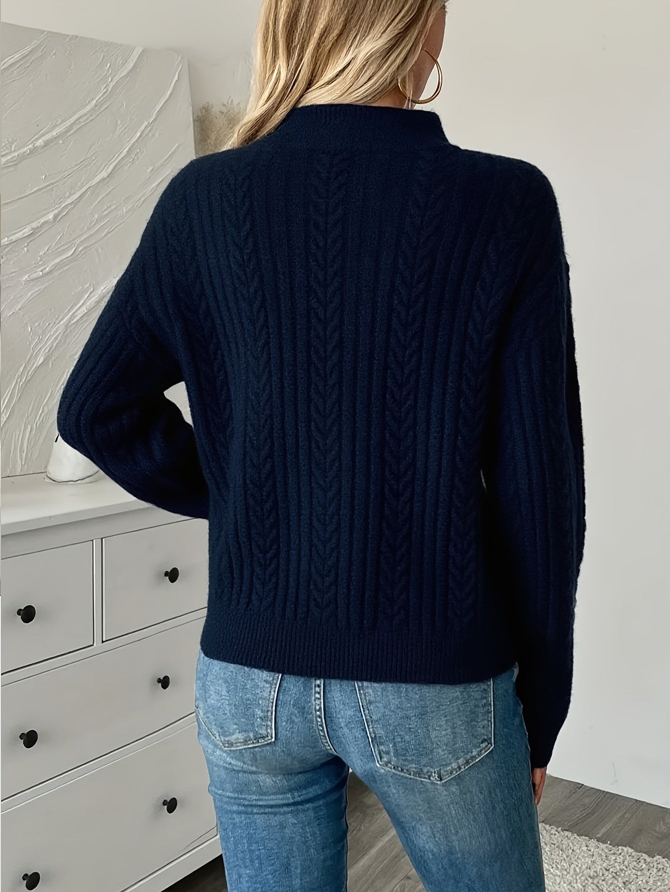 Aurélie - Pull Élégant Torsadé Col Zippé