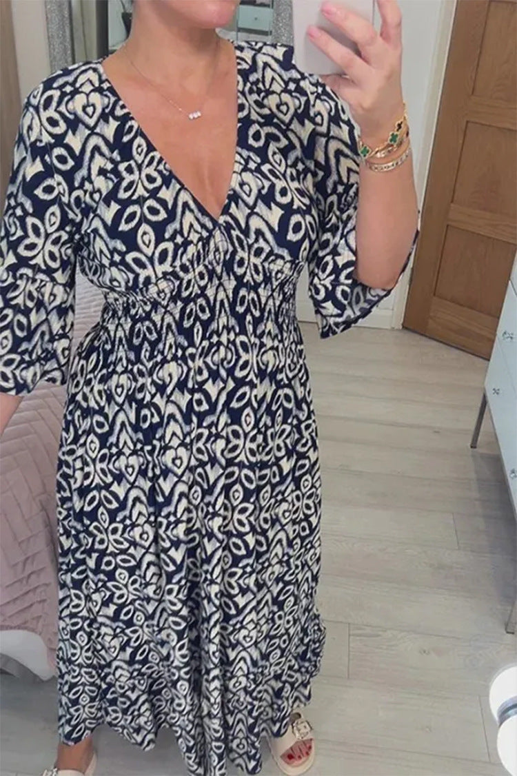 Zéphyrine - Robe maxi - Col en V, Jupe fluide, Allure estivale - Femme