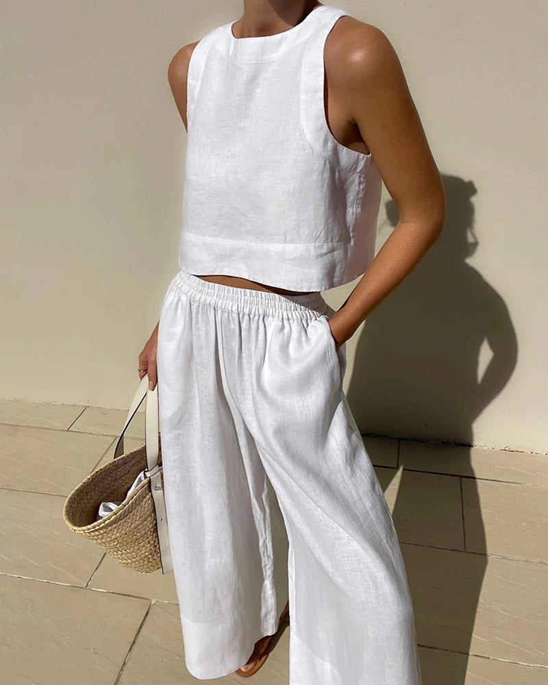Éléonore - Maxi-robe col V - Finitions délicates, Coton doux - Femme