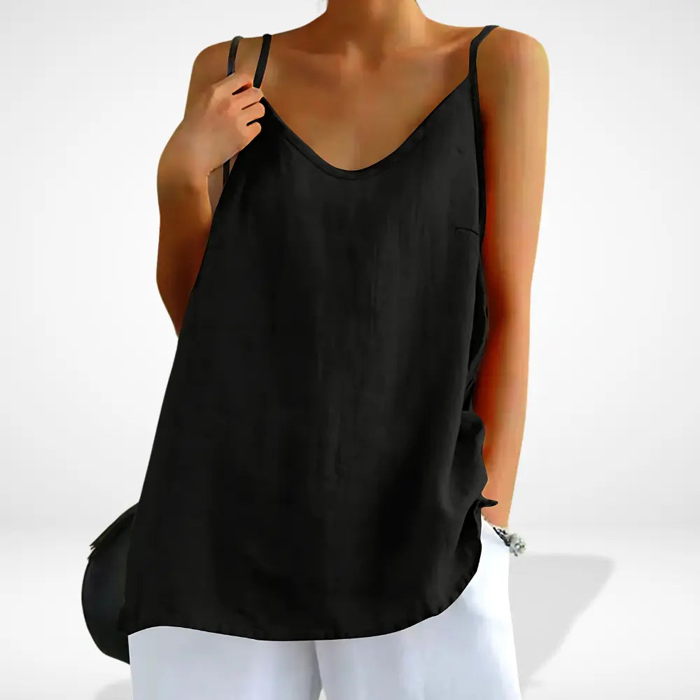 Zara - Débardeur Femme en Lin à Bretelles Fines