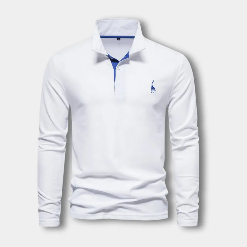Laurent - Polo Homme Manches Longues Col Contrasté