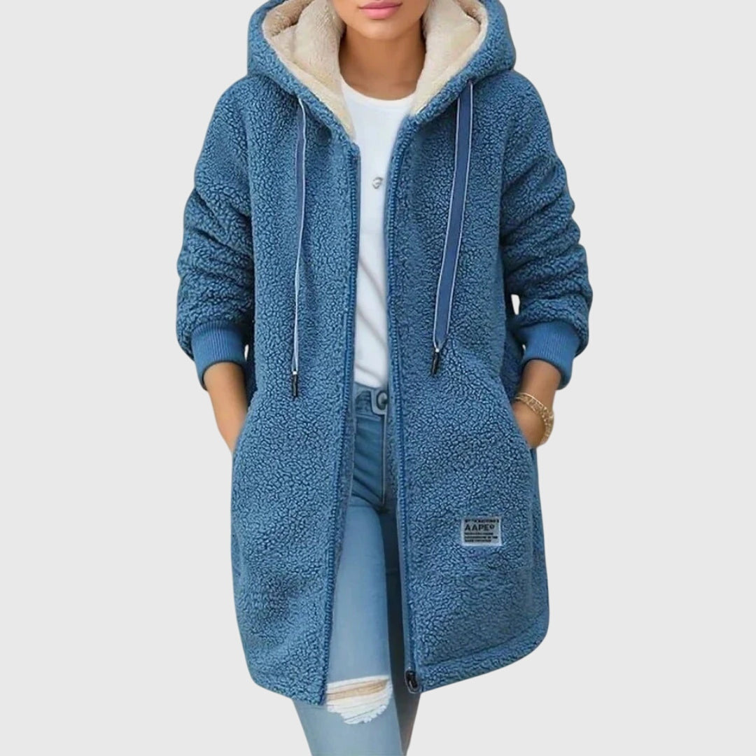 Sylvie - Manteau Élégant Sherpa Capuche