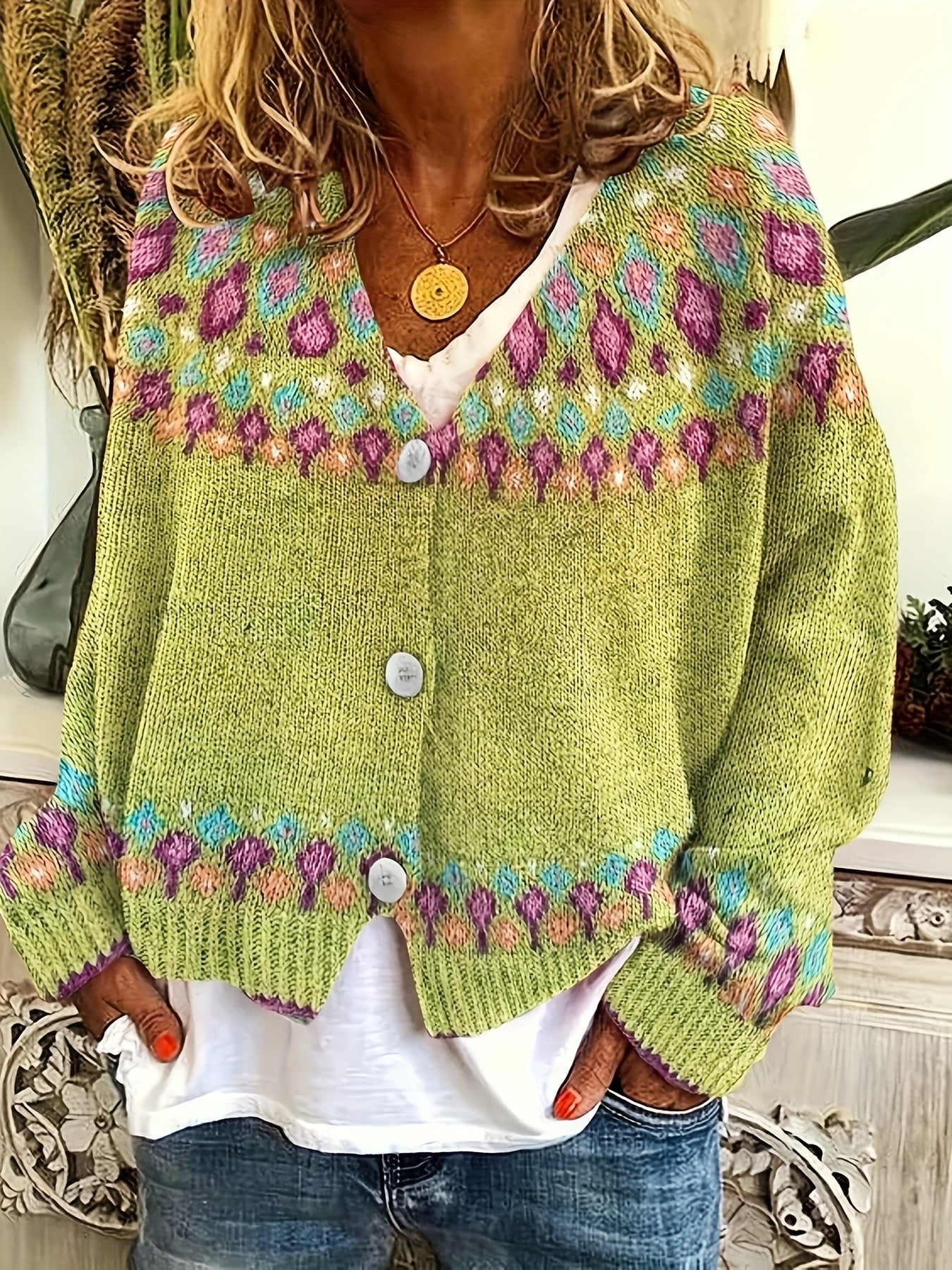 Chloé - Cardigan Féminin Vintage Fleuri