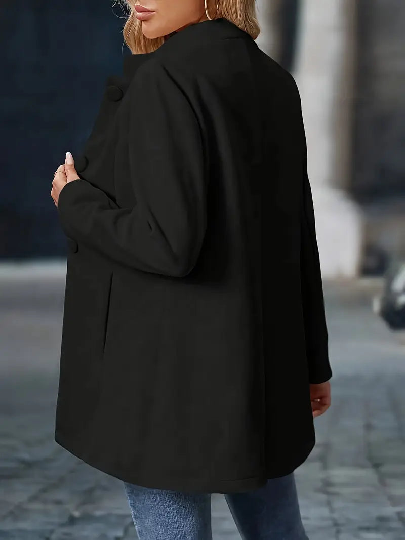 Isabelle - Veste Élégante Boutonnée Col Montant