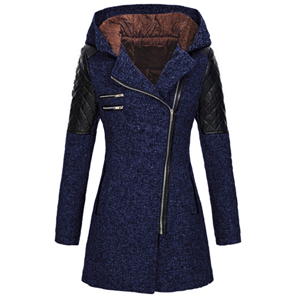 Aurélie - Manteau Élégant Zippé Capuche