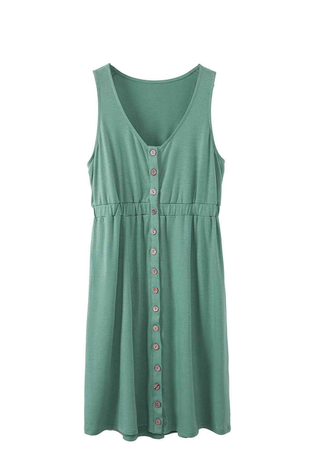 Maëlys - Robe mini - Sans manches, Taille haute, Boutons, Femme