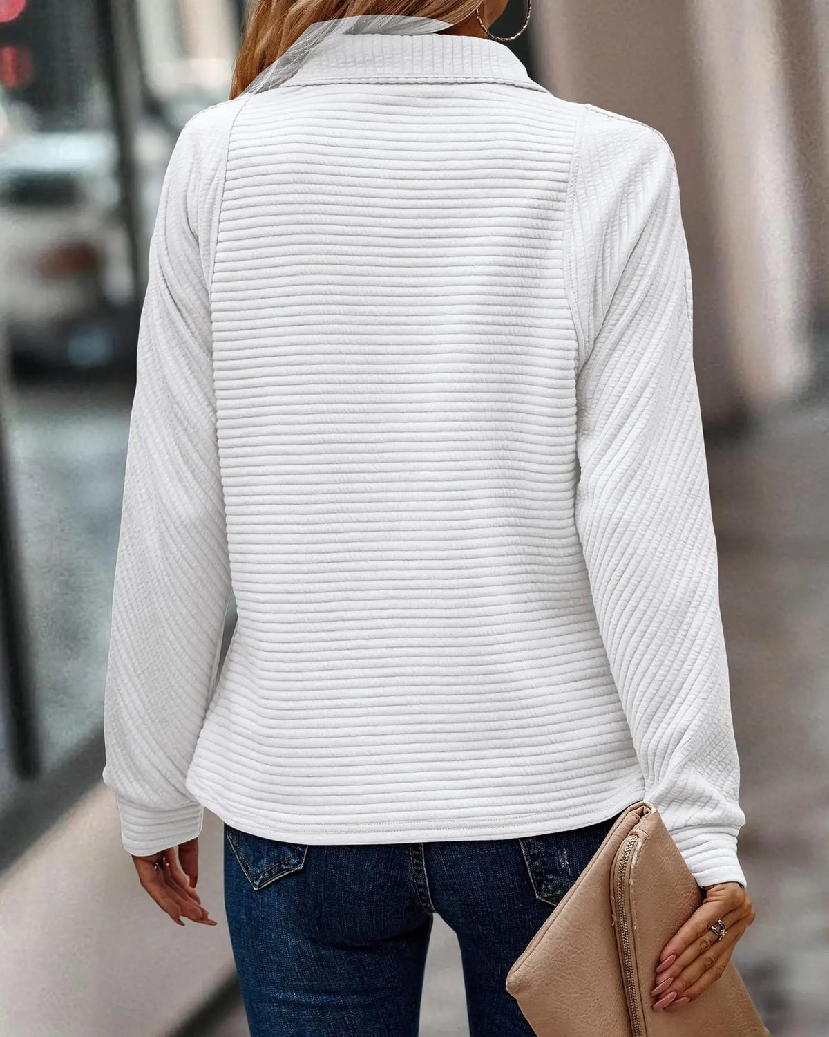 Aurélie - Pull Élégant Zippé Col Chemise