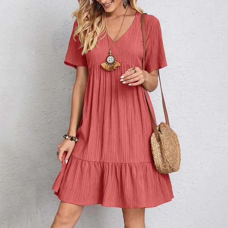 Nathalie - Robe Midi Fluide D'Été