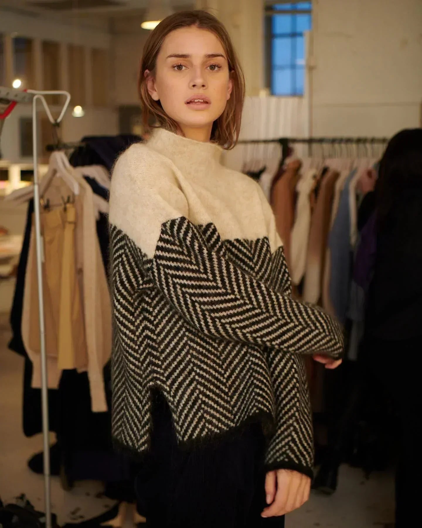 Lina - Pull automne à col femme
