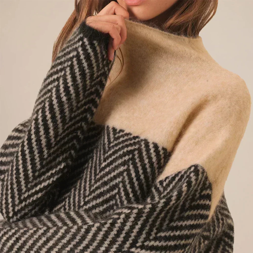 Lina - Pull automne à col femme
