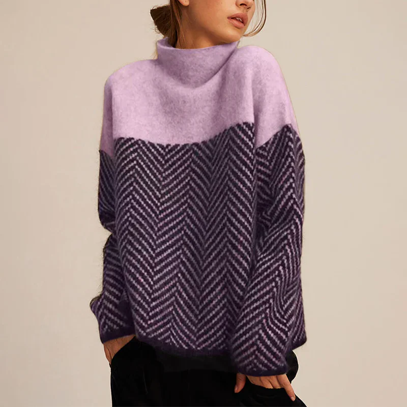 Lina - Pull automne à col femme
