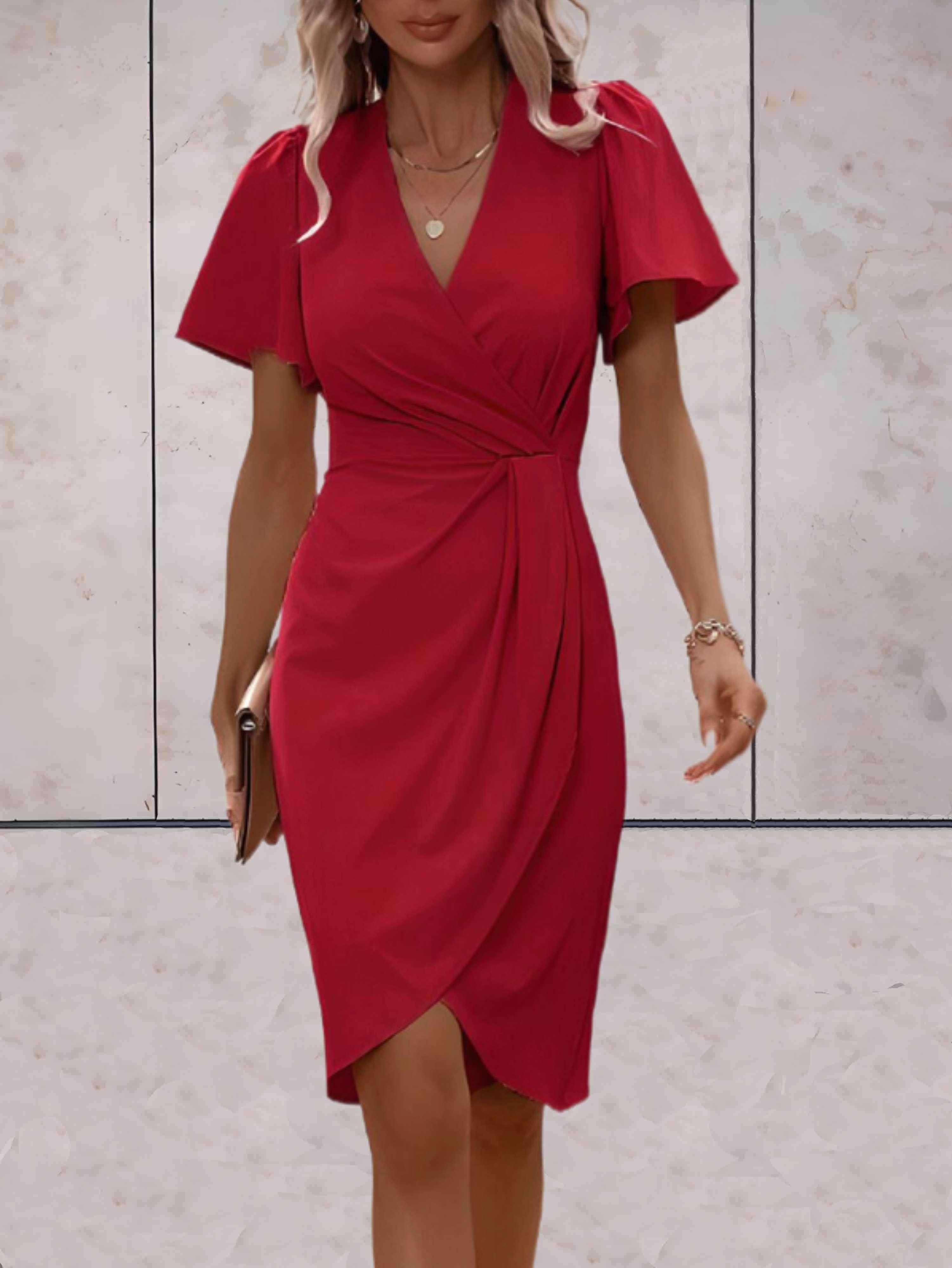 Marie - Robe Portefeuille Chic Midi