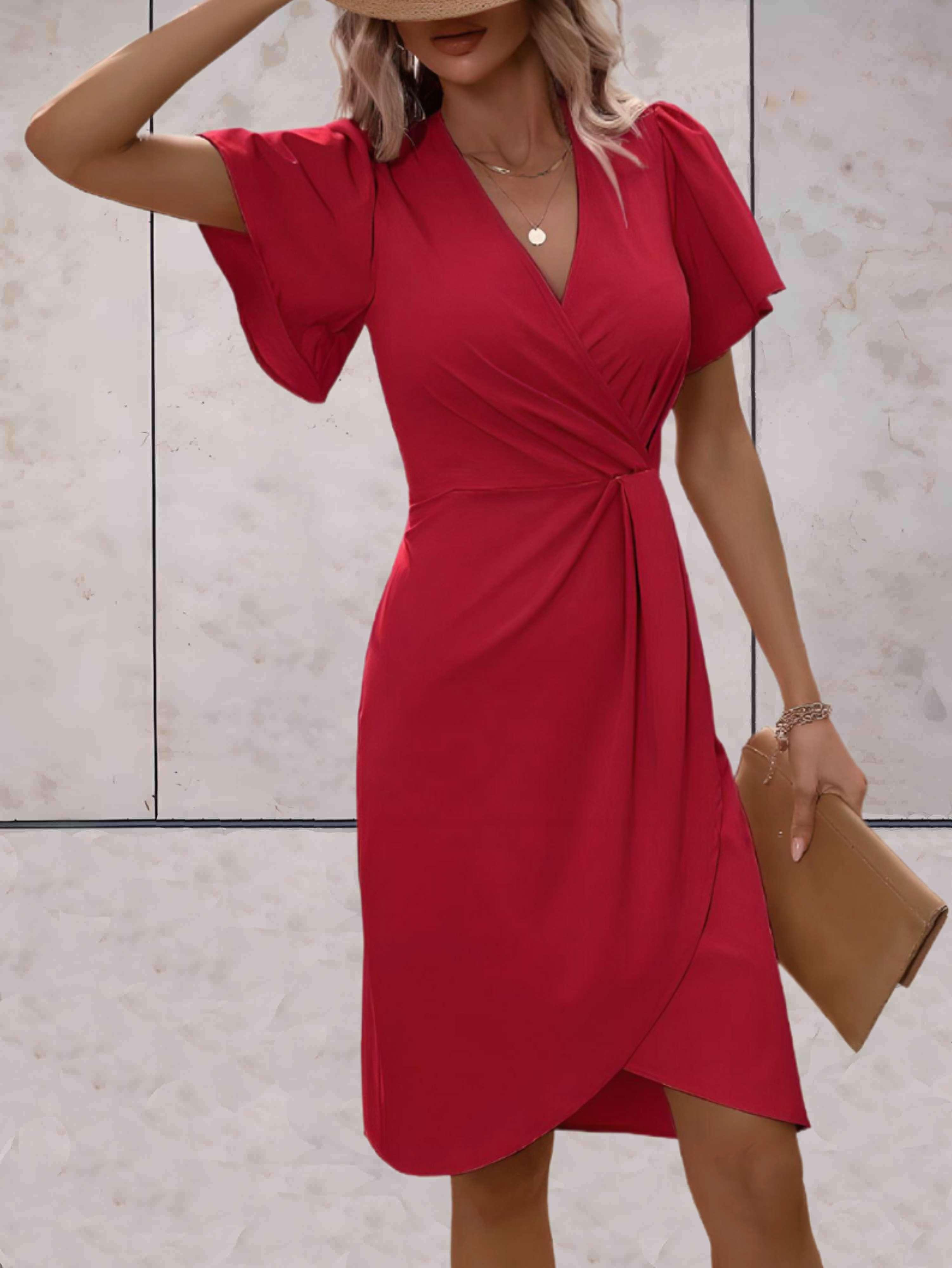 Marie - Robe Portefeuille Chic Midi