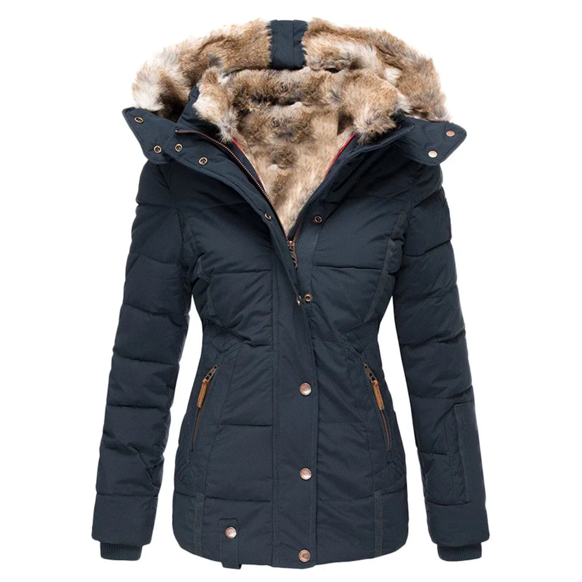 Karine - Doudoune Chic Doublée à Capuche