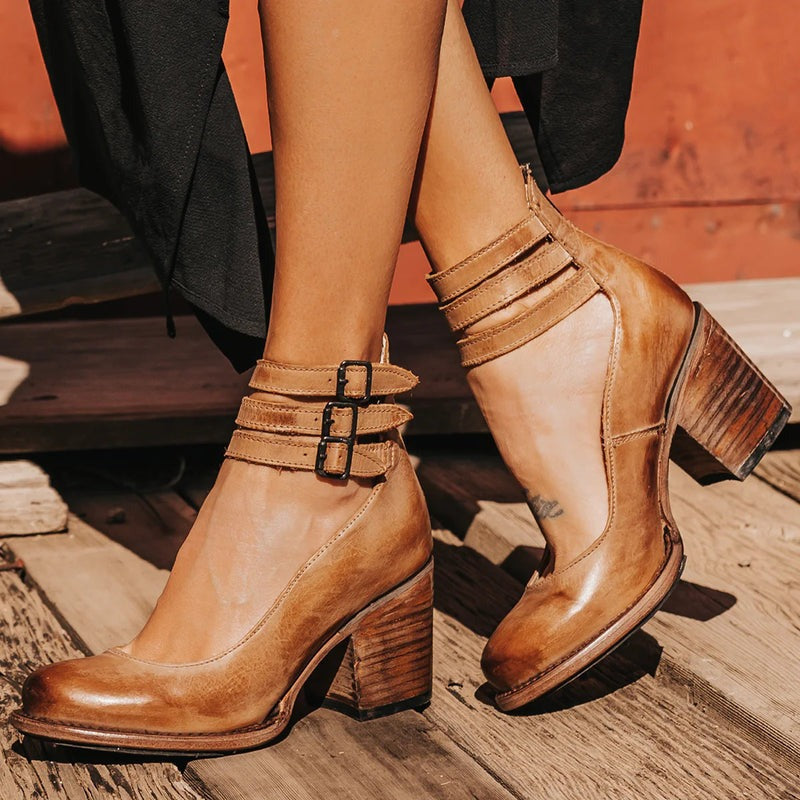 Michèle | Bottines Élégantes Cuir à Talon