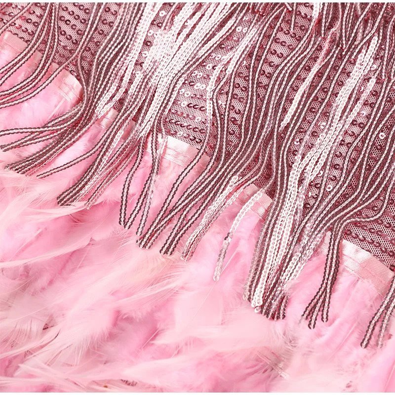 Valérie - Robe Mini Plumes