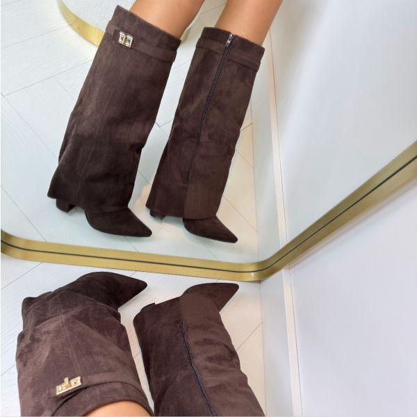 Claire | Bottes Élégantes Longues Daim