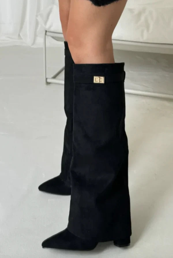 Claire | Bottes Élégantes Longues Daim