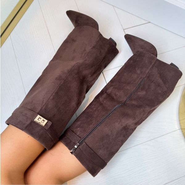 Claire | Bottes Élégantes Longues Daim