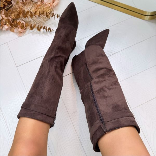 Claire | Bottes Élégantes Longues Daim
