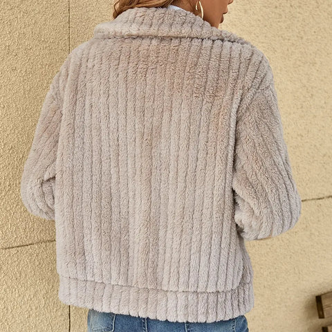 Karine - Veste Élégante Zippée Col Chemise