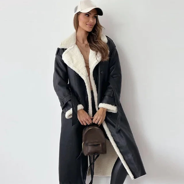 Agnès - Manteau Élégant Long Doublé