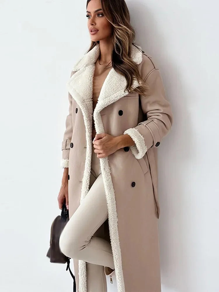 Agnès - Manteau Élégant Long Doublé