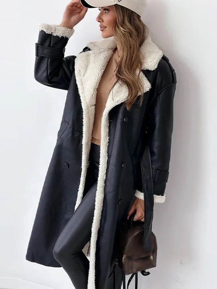 Agnès - Manteau Élégant Long Doublé
