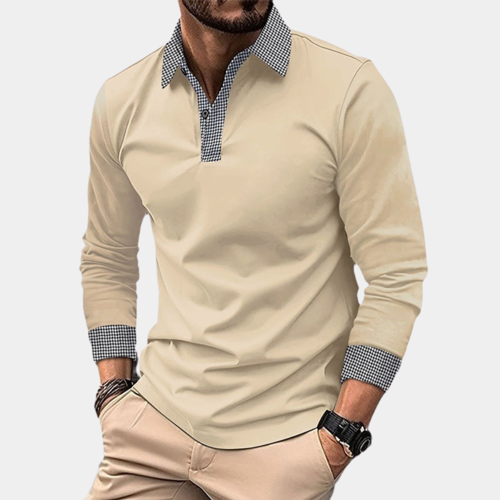 Jules - Homme Polo à manches longues Décontracté