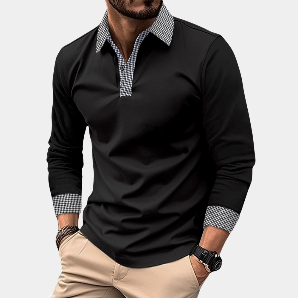 Jules - Homme Polo à manches longues Décontracté