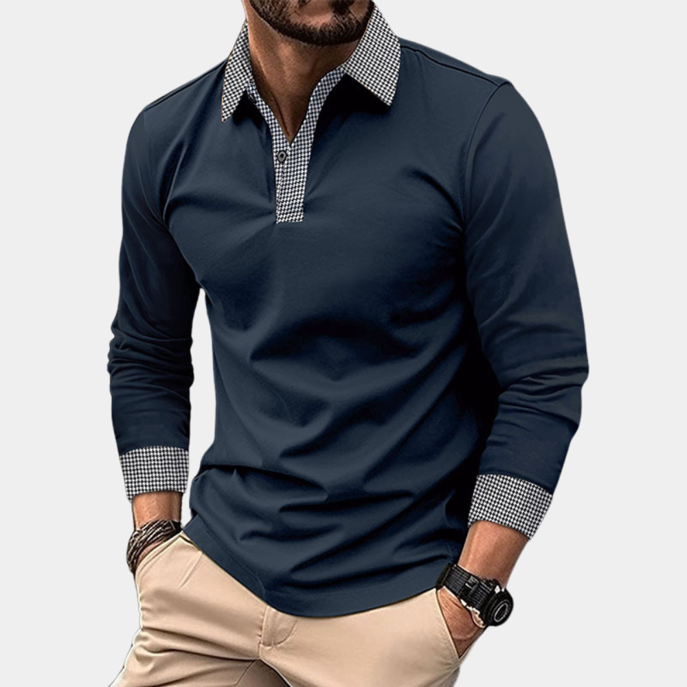 Jules - Homme Polo à manches longues Décontracté