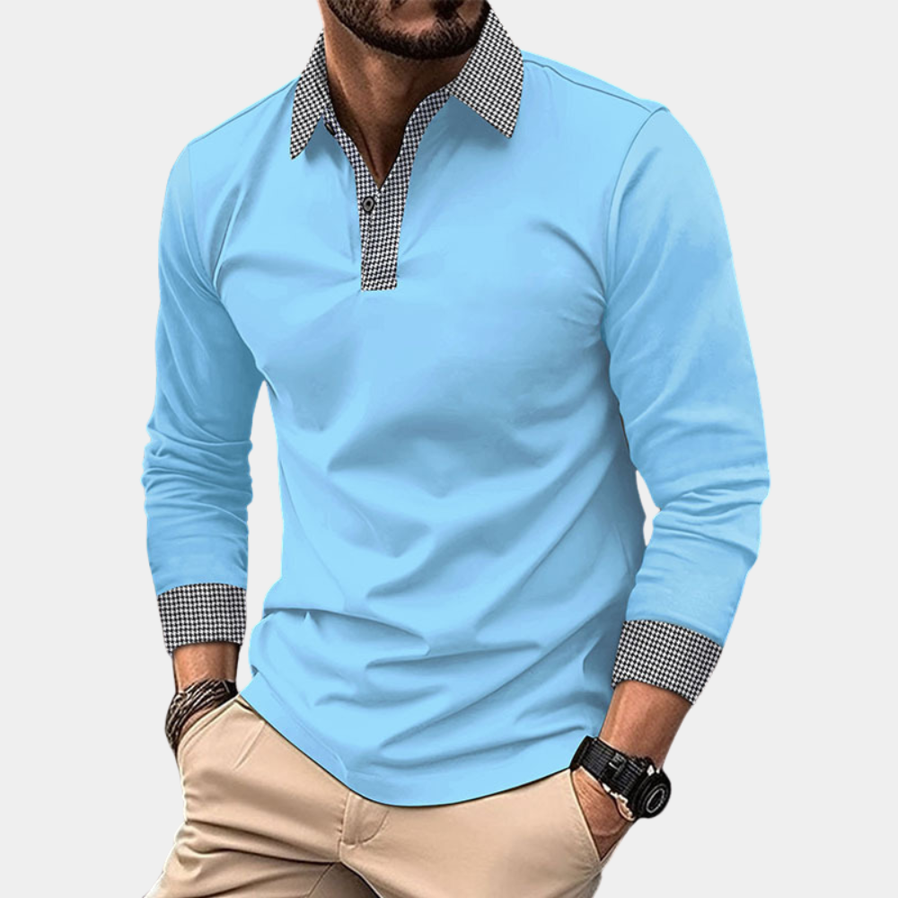 Jules - Homme Polo à manches longues Décontracté