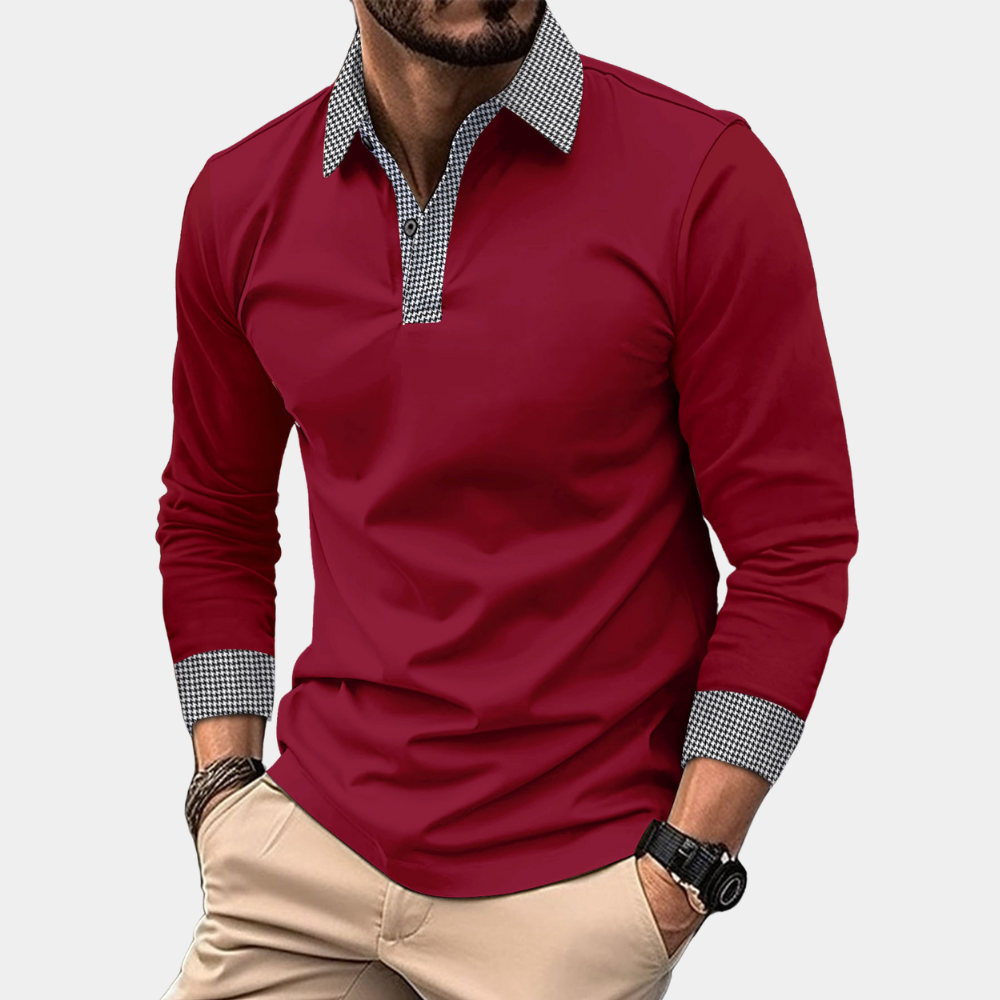 Jules - Homme Polo à manches longues Décontracté