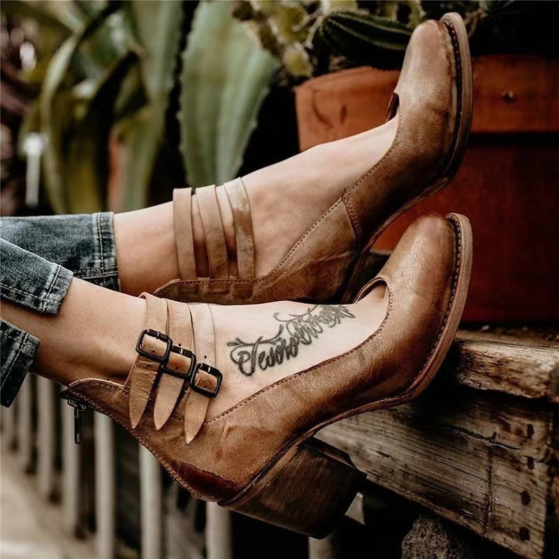 Michèle | Bottines Élégantes Cuir à Talon