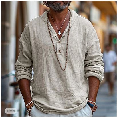 Jules - Chemise Homme en Lin Style Bohème