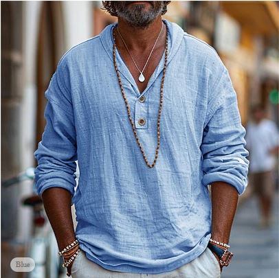 Jules - Chemise Homme en Lin Style Bohème