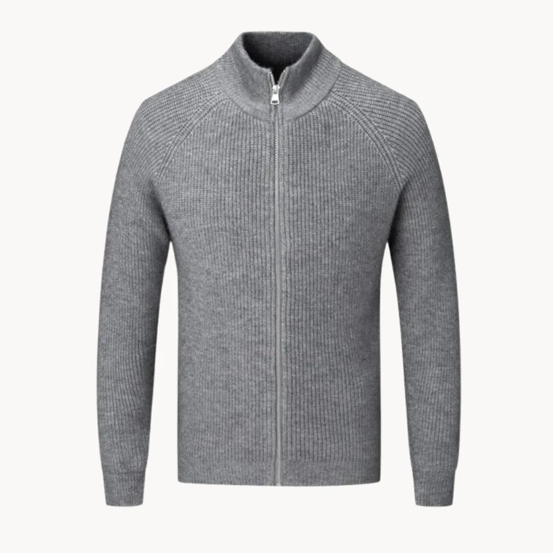 Thierry - Cardigan Élégant Col Montant Zippé