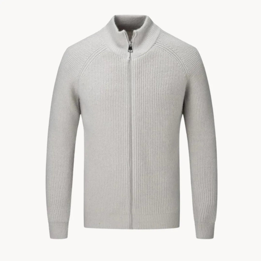 Thierry - Cardigan Élégant Col Montant Zippé