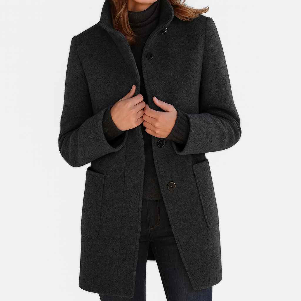 Virginie | Manteau Chic Col Montant Chaud