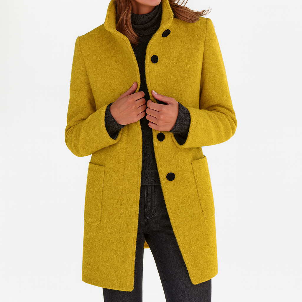 Virginie | Manteau Chic Col Montant Chaud