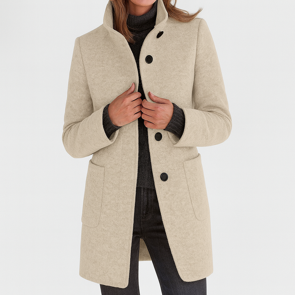 Virginie | Manteau Chic Col Montant Chaud
