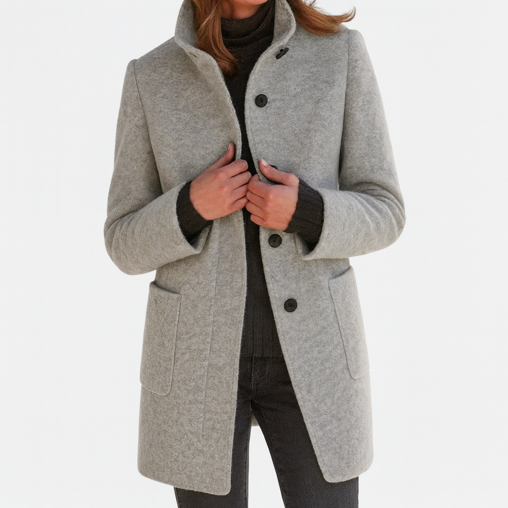 Virginie | Manteau Chic Col Montant Chaud