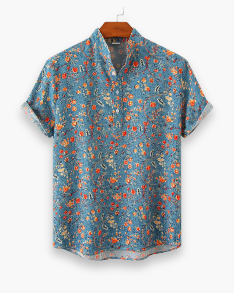 Chemise d'été élégante pour hommes | Motif de fleurs élégant 0