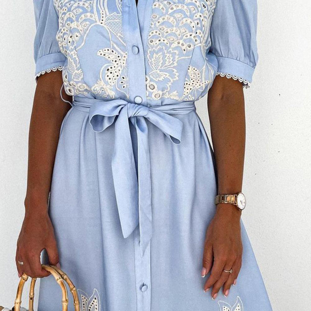 Rosalie - Maxi-robe élégante - Coupe fluide, Coton, Lin - Femme
