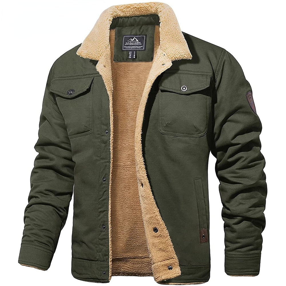 Damien - Veste Chic Toile Col Sherpa