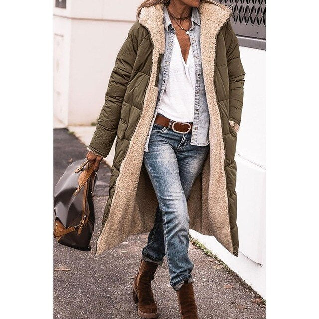 Brigitte | Doudoune Chic Longue Doublée Sherpa